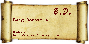 Baig Dorottya névjegykártya